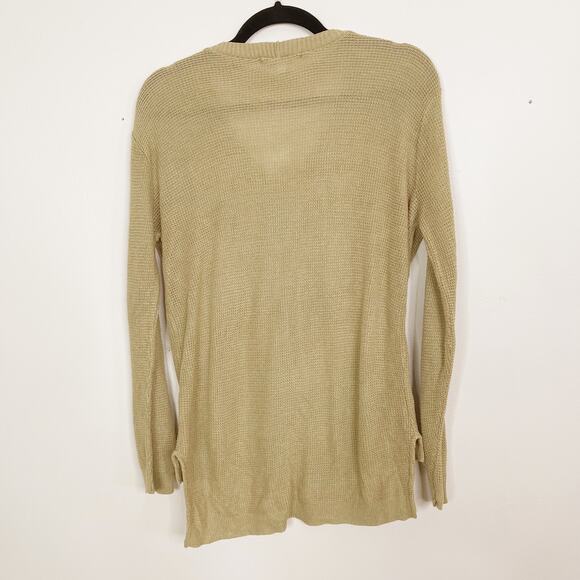 Closet Space Womens Large L Tan Keyhole Neck Lightweight Sweater Made in USA - Picture 2 of 7